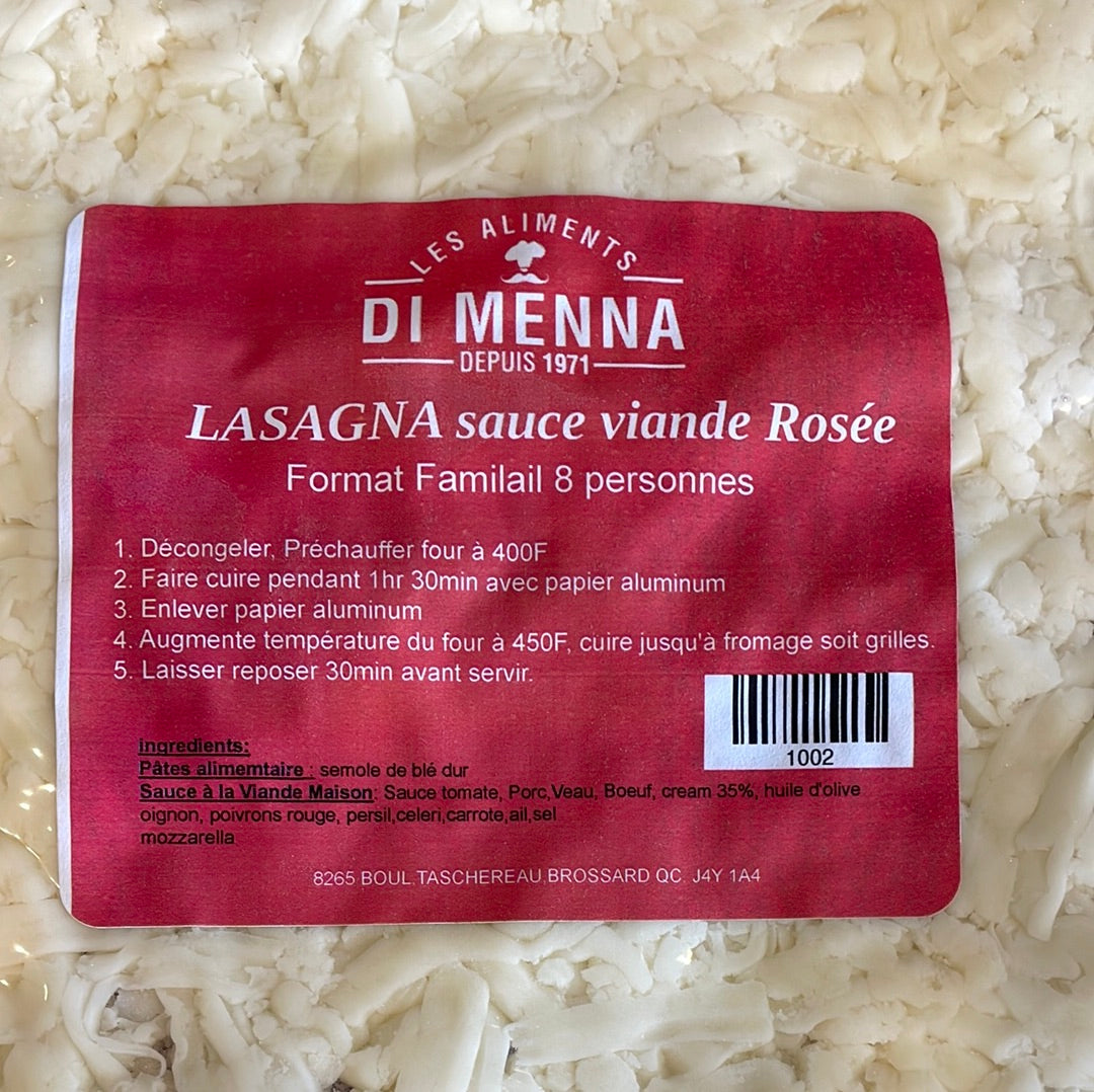 LASAGNA SAUCE VIANDE ROSÉE 8 personnes CONGELE FORMAT FAMILIAL